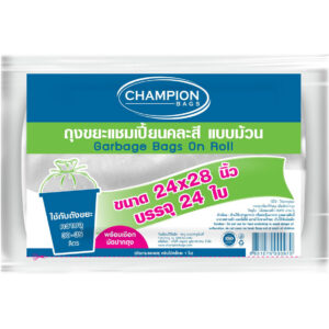 ถุงขยะ แบบม้วน คละสี (ขาว/เขียว)